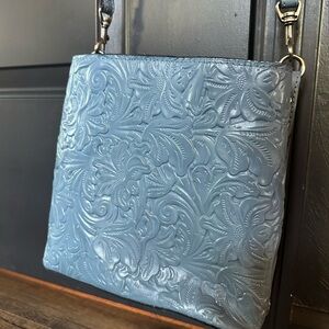 Patricia Nash Blue Embossed Crossbody Bag